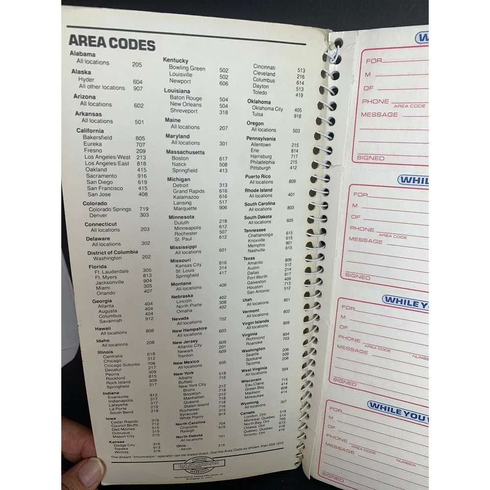 Vintage Office City 94003 Phone Message Book 2-Part Carbonless Retro 90s Spiral